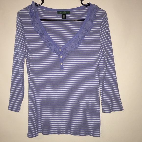 Lauren Ralph Lauren Tops - Lauren Ralph Lauren Top Ruffled Collar Size Medium